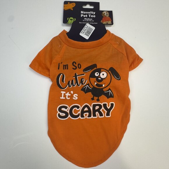 Old East Main Co. Other - Novelty Pet Halloween Tee Medium "I'm So Cute Its Scary" Orange Dog Costume NEW